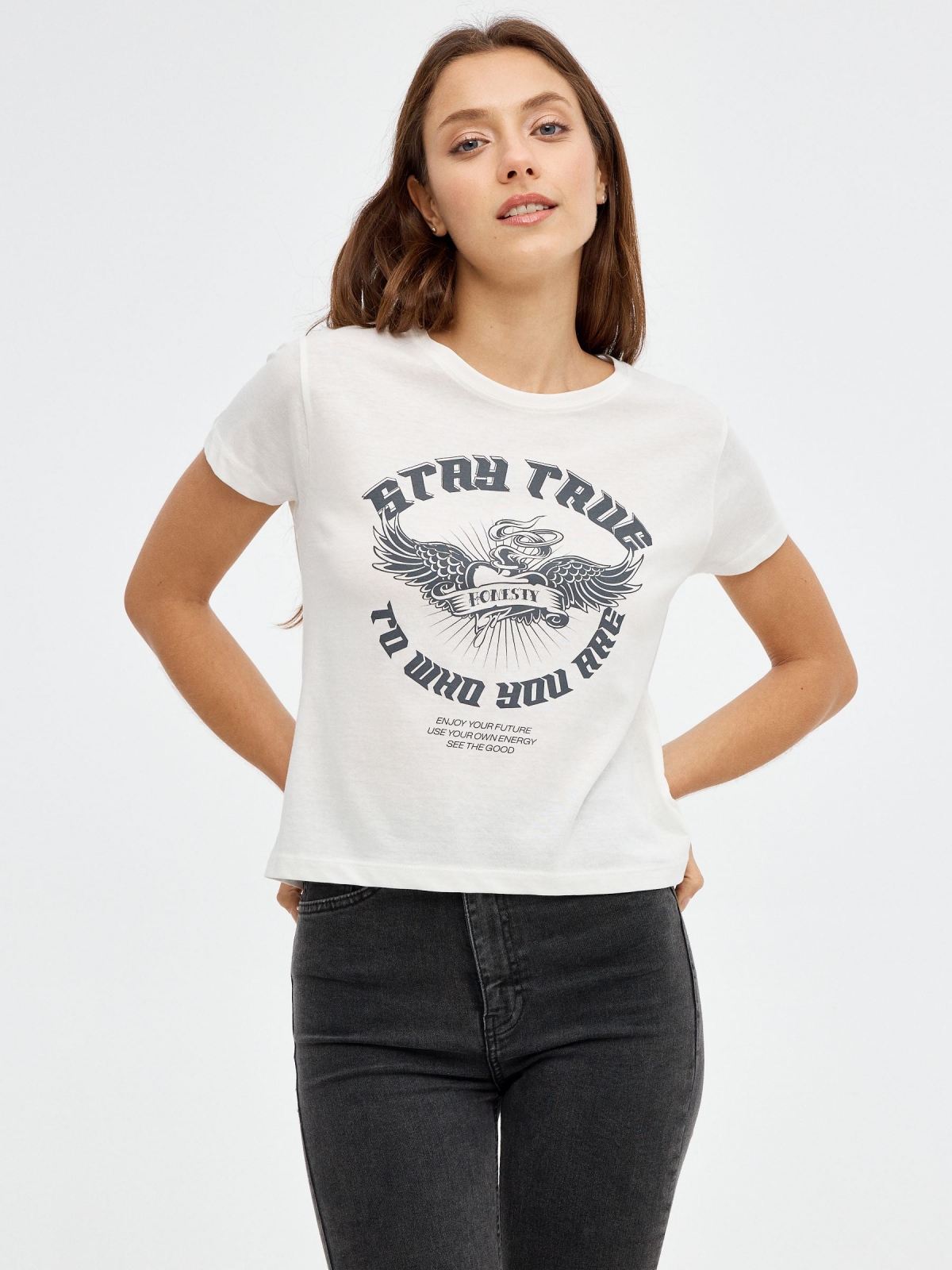 Stay True T-shirt off white middle front view