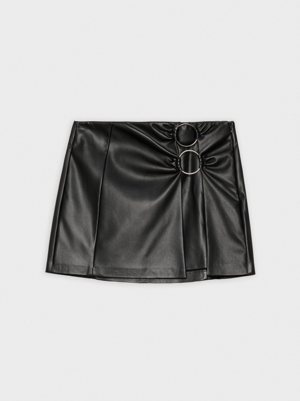  Leather effect skirt with washers black