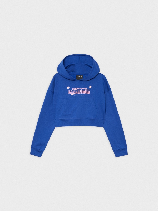  Crop sweatshirt with kangaroo pocket dark blue