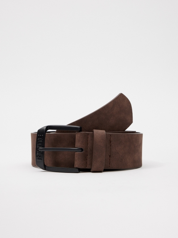 Brown leatherette belt brown