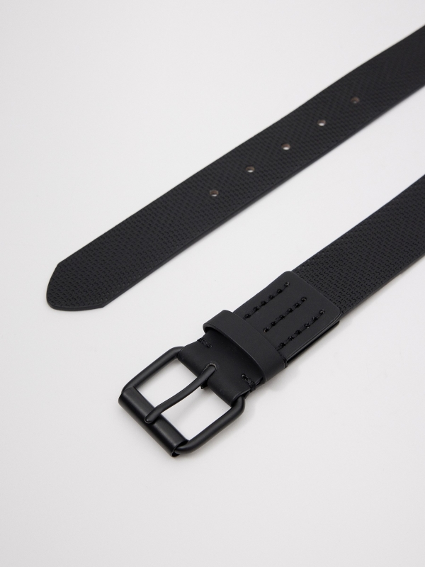 Basic leatherette belt black detail view