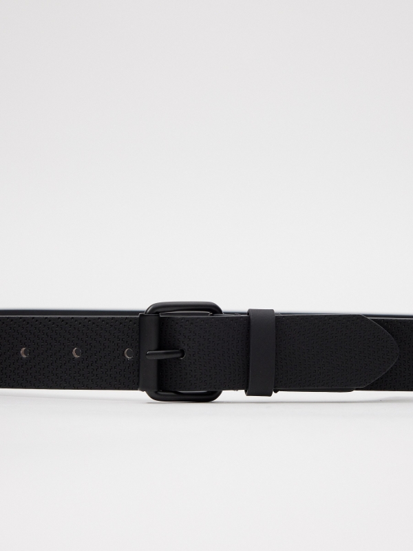 Basic leatherette belt black detail view