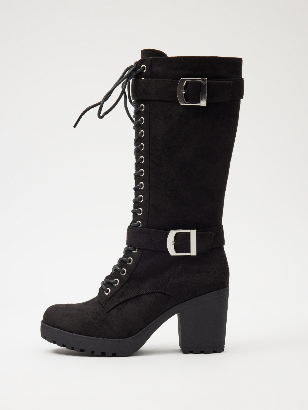 Boots with buckle black detail view