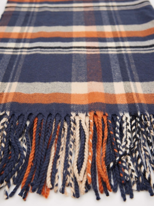 Men's plaid scarf multicolor detail view