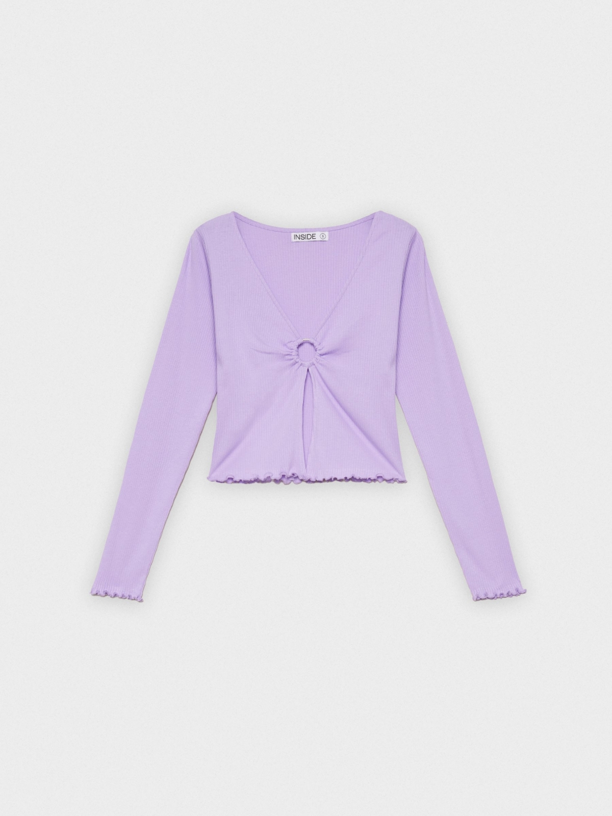 Crop T-shirt with buckle mauve