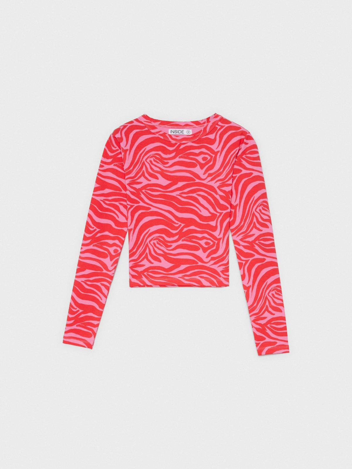  Crop top animal print fantasía rojo intenso