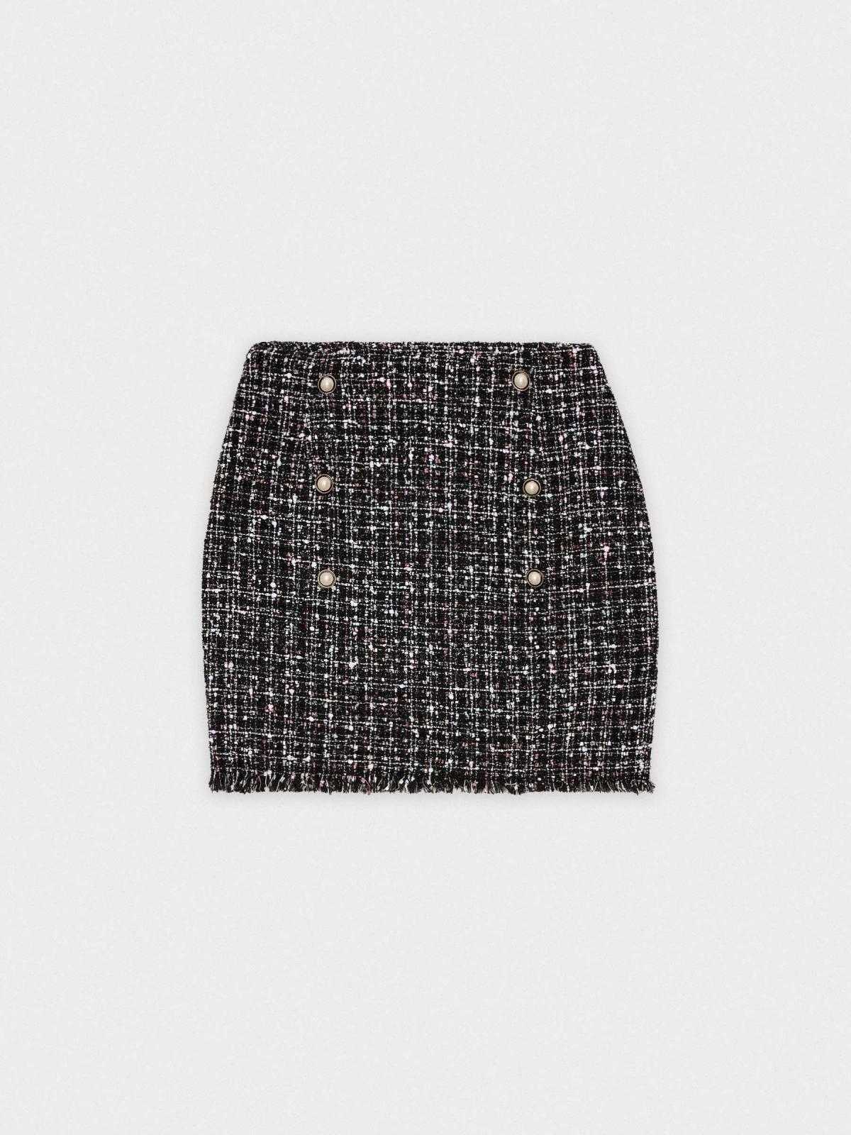  Mini jacquard skirt with buttons black