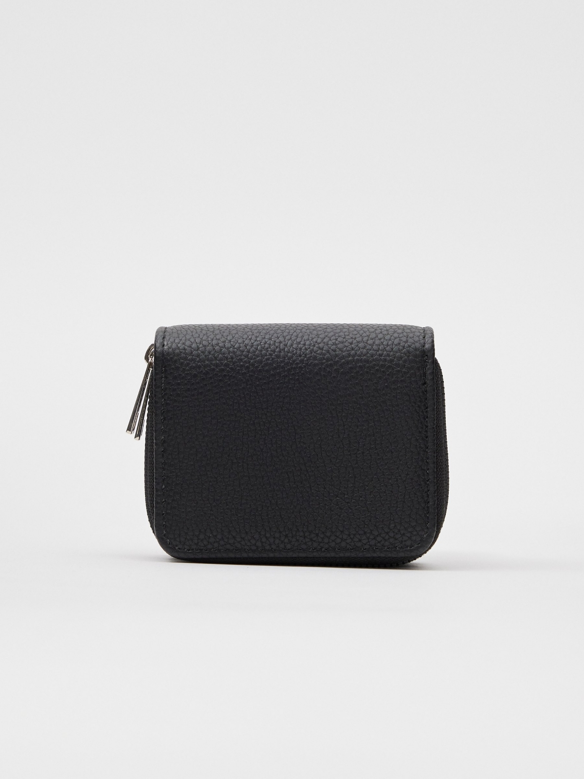 Black textured leatherette wallet black