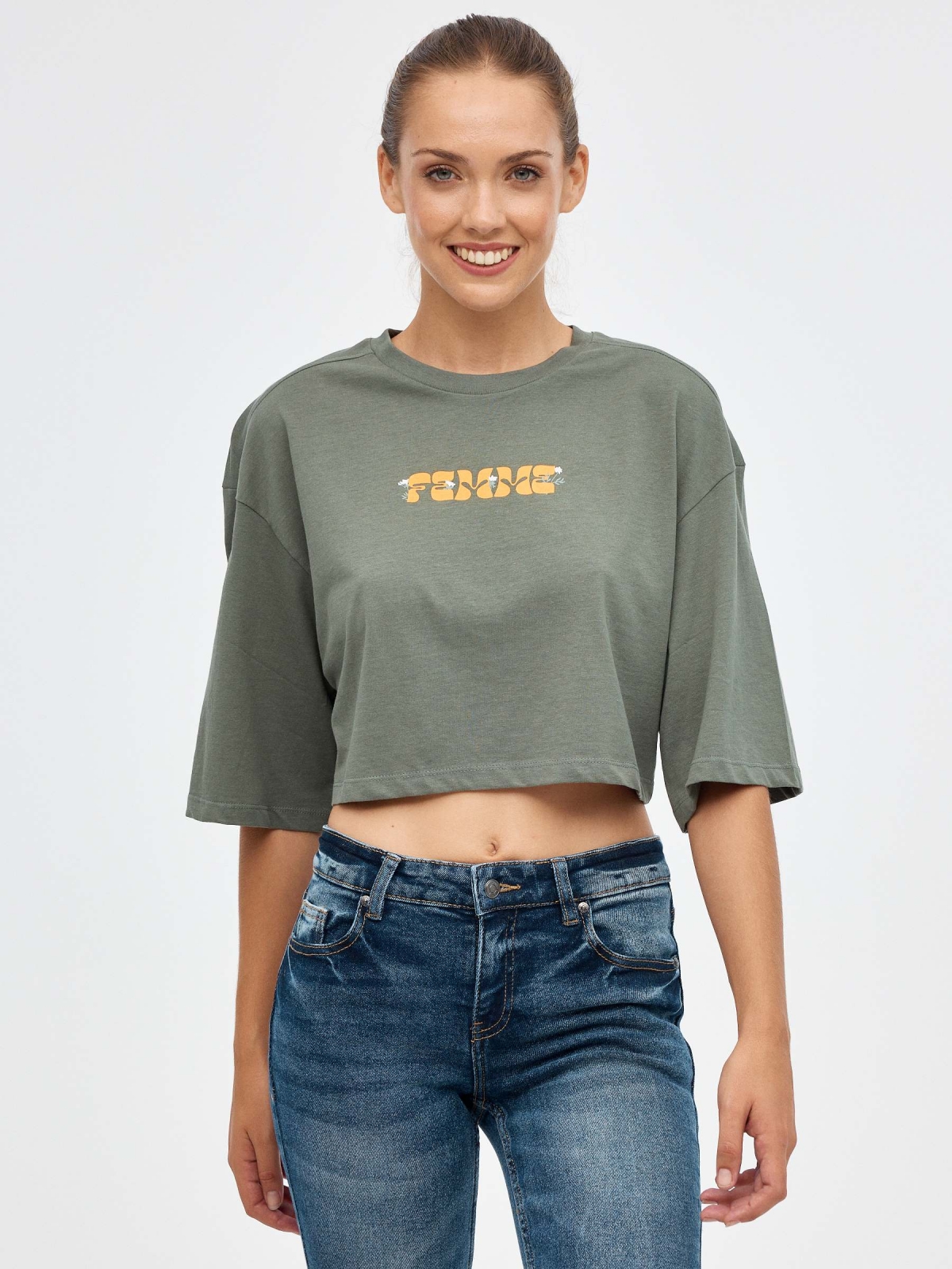 Camiseta crop Feme