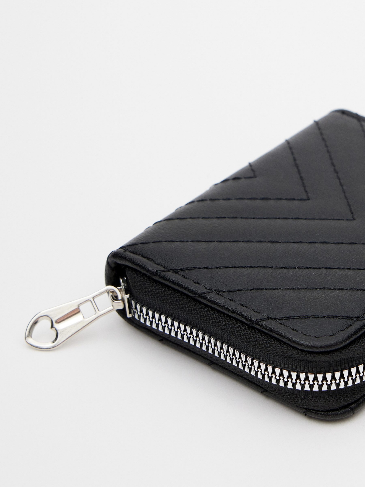 Women's leatherette wallet black detail view