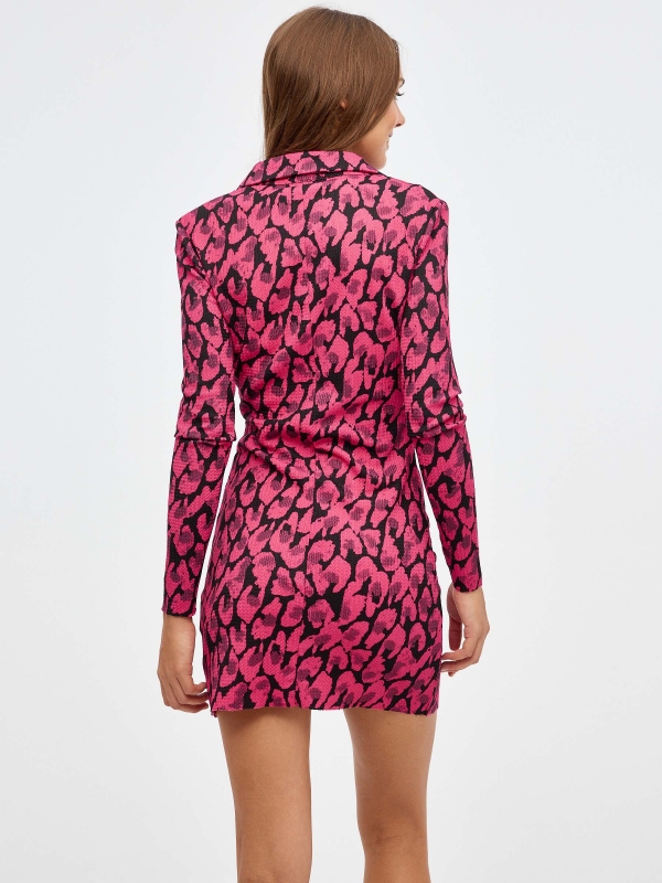 Mini dress with texture multicolor middle back view