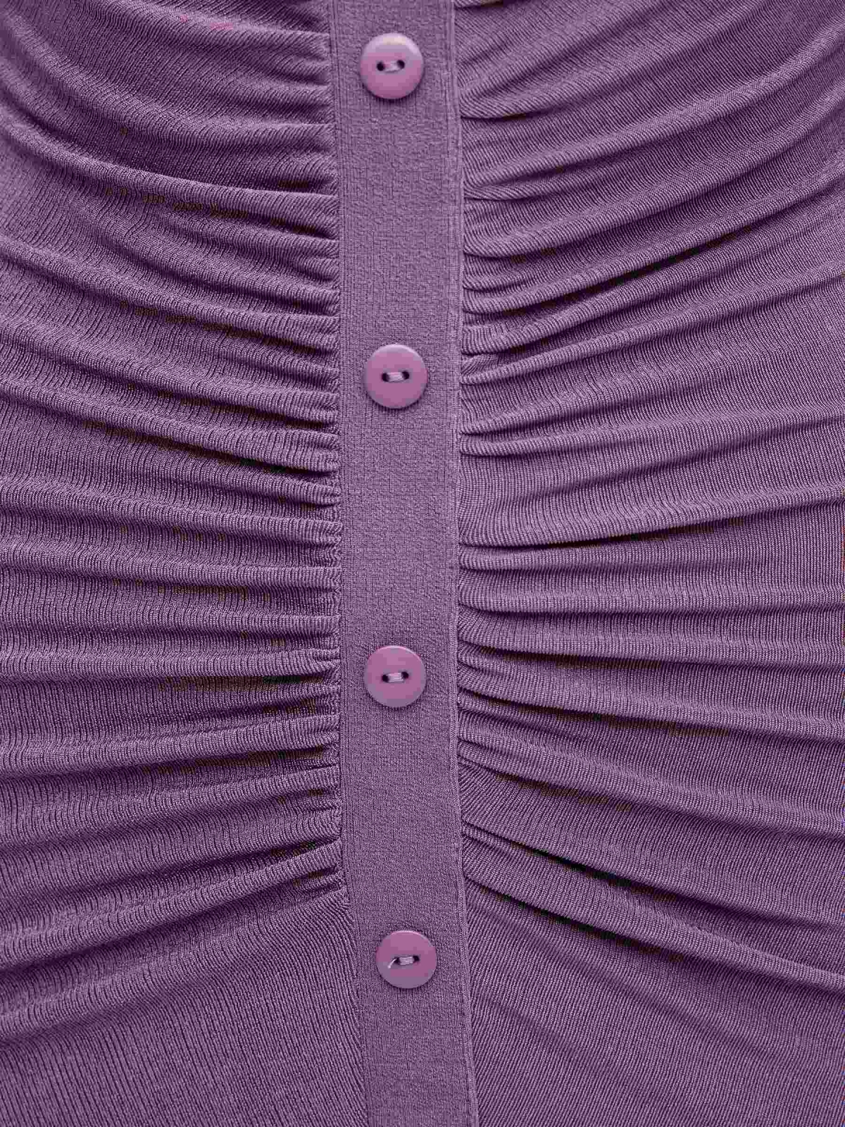 Mini dress with placket closure aubergine detail view
