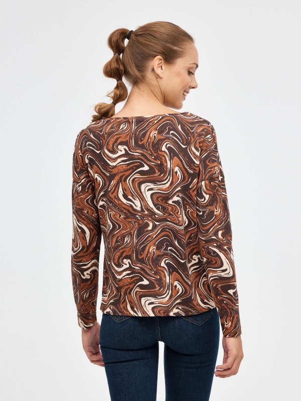 Psychedelic print t-shirt multicolor middle back view