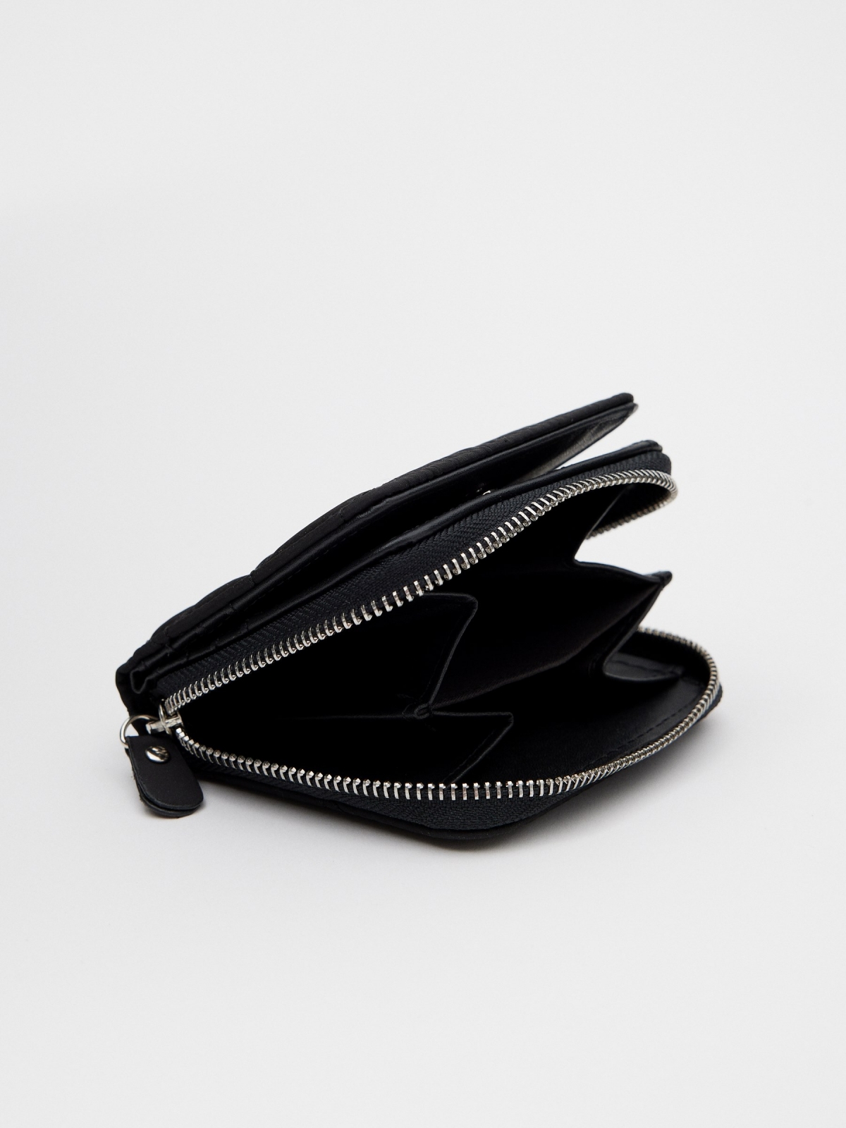 Nylon wallet for women black detail view