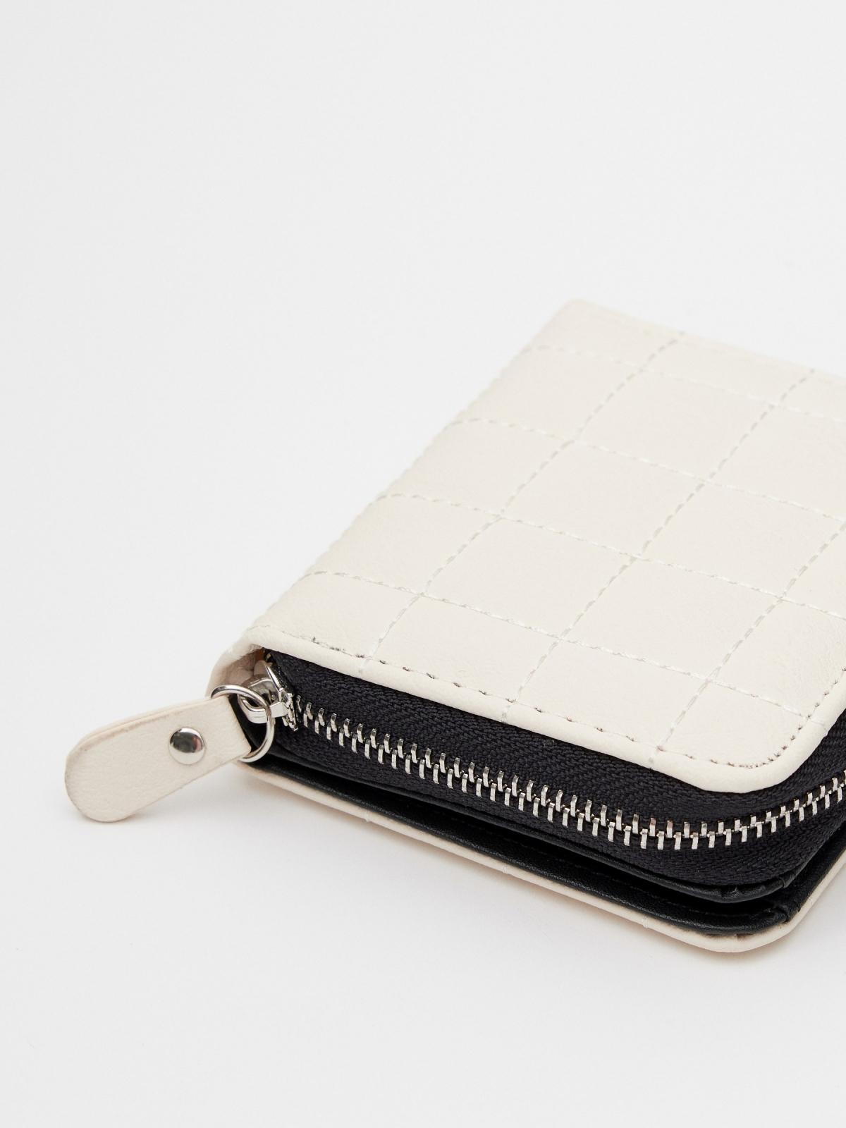 White leatherette wallet white 45º side view