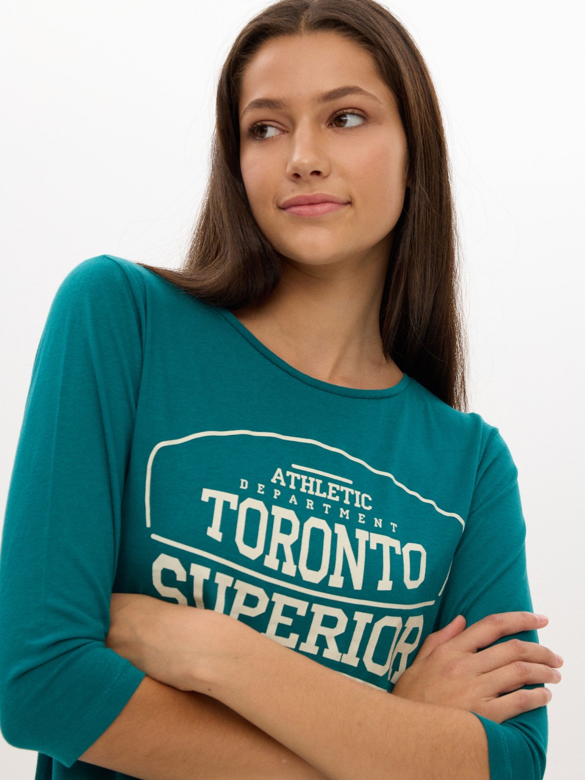 Camiseta Toronto esmeralda vista detalle