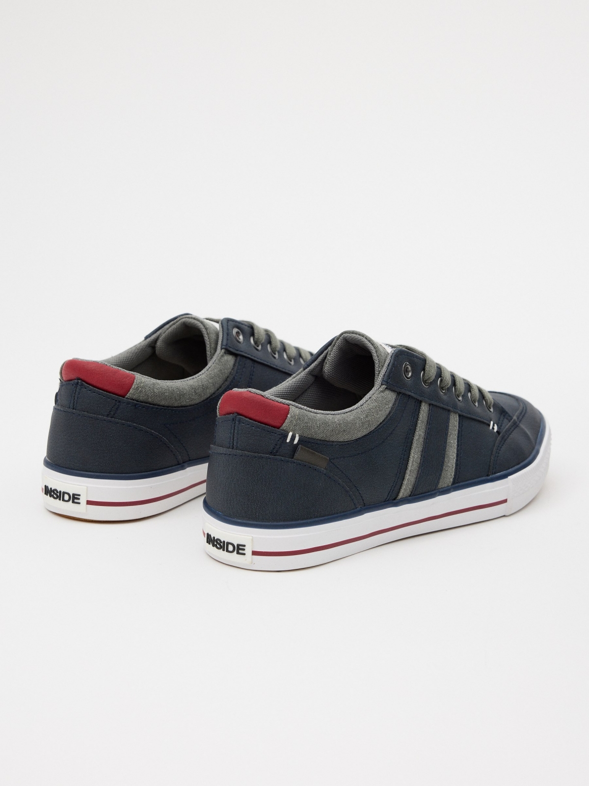 Sneakers with casual toe cap navy 45º back view