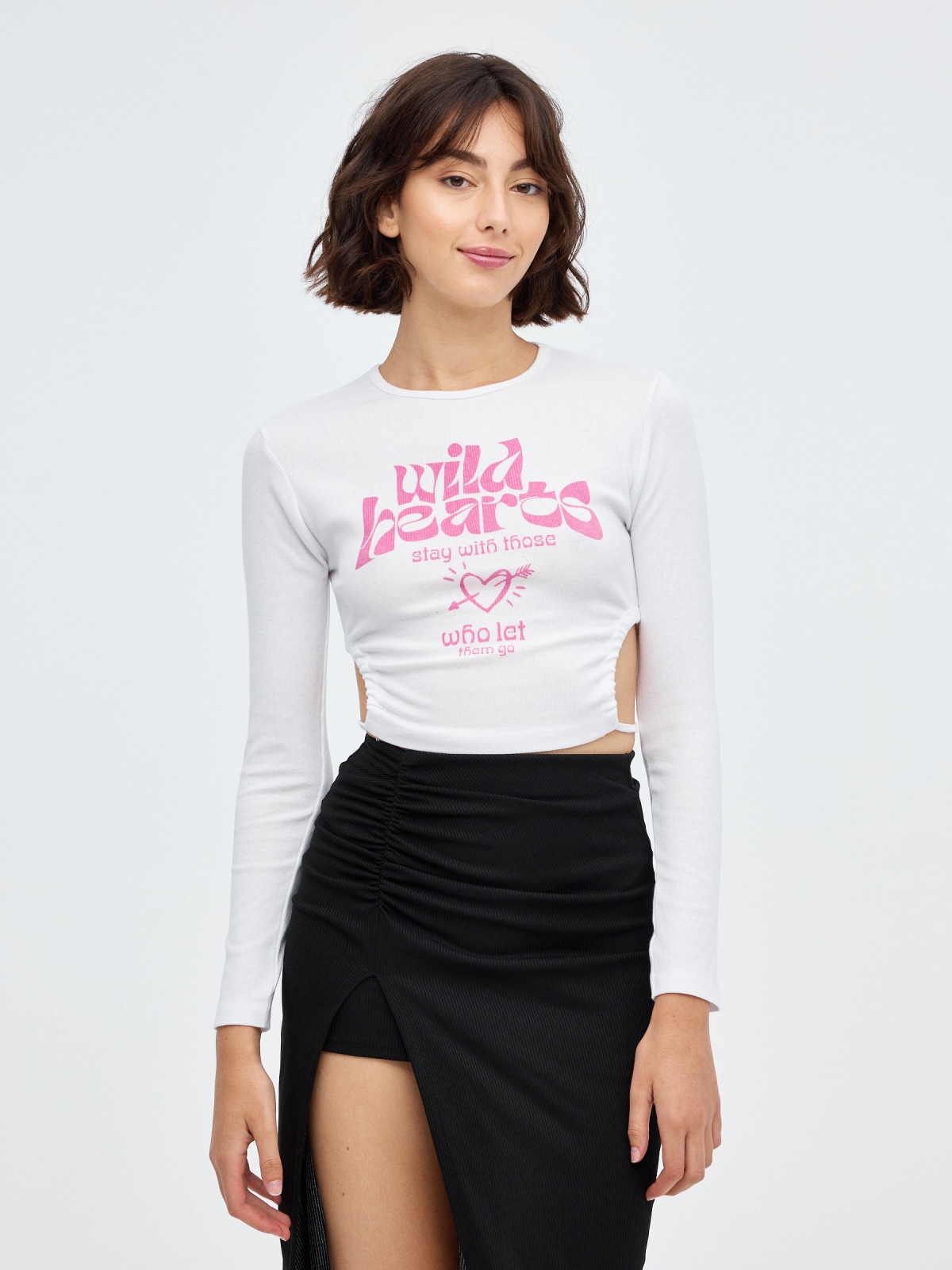 Wild Heards crop top white middle front view