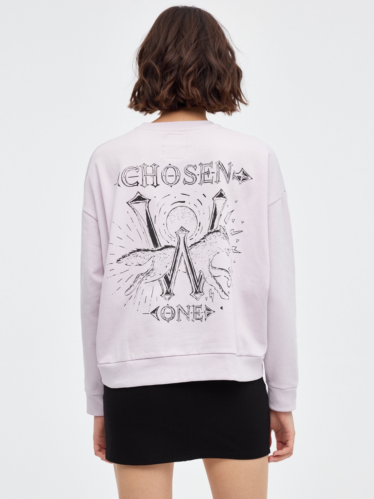 Chosen crop sweatshirt mauve middle back view