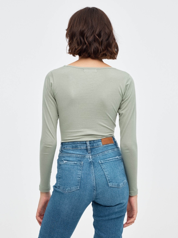 Chapter slim T-shirt greyish green middle back view