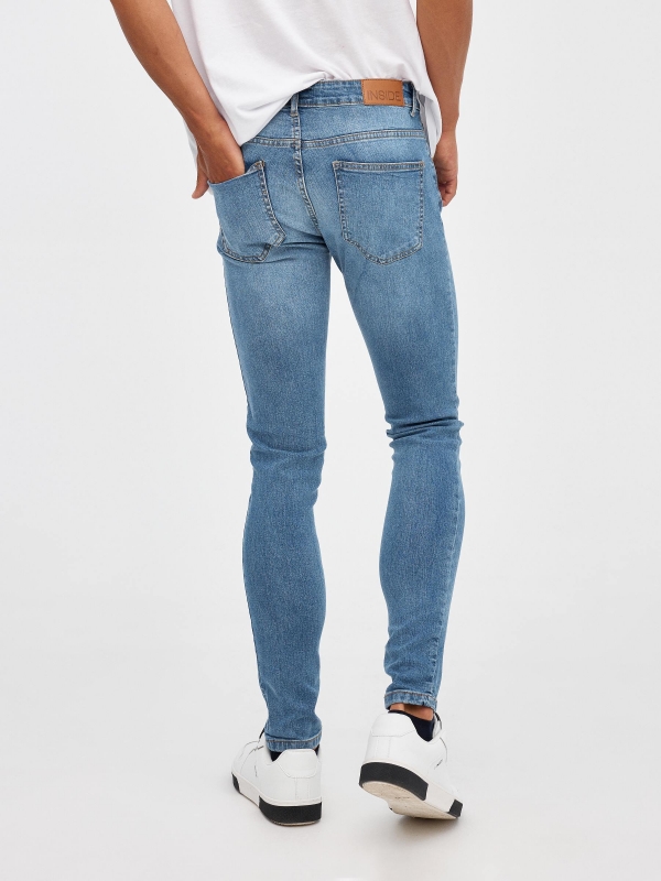 Modern Super Slim Jeans blue middle back view