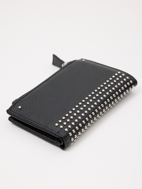 Black purse with studs black back view