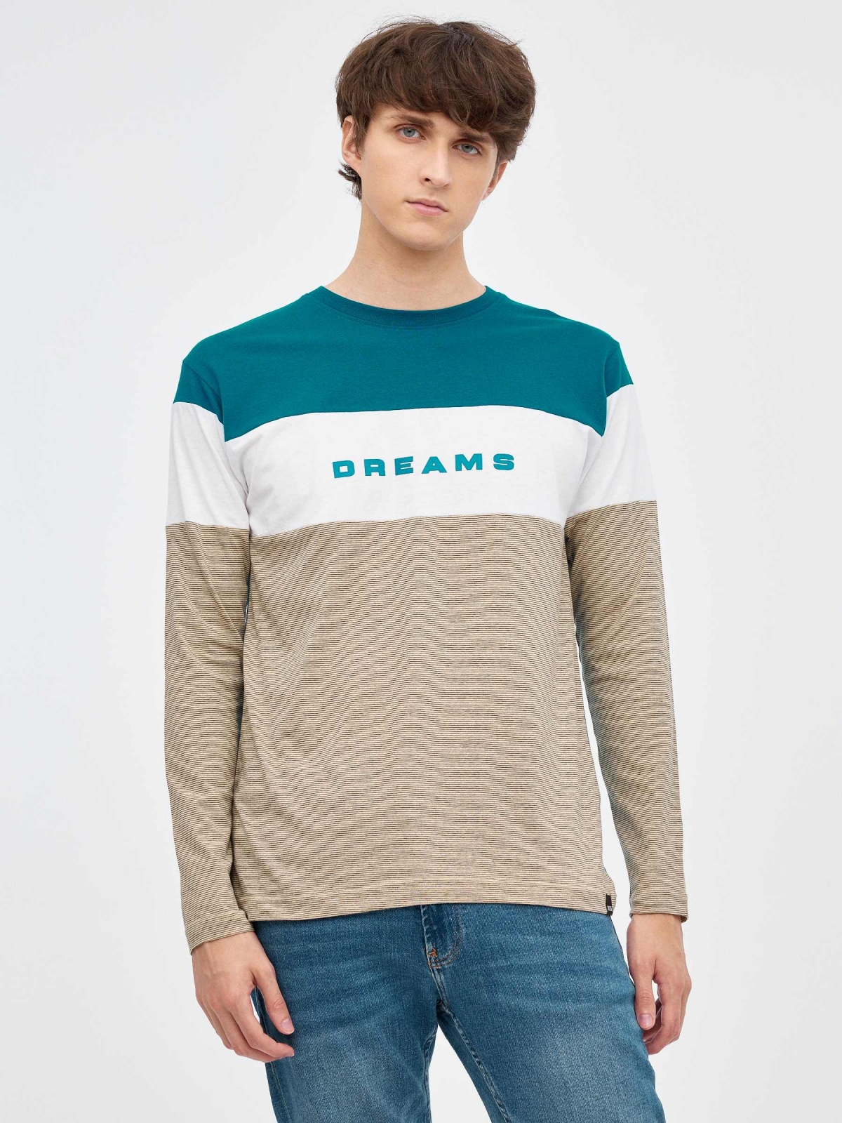 T-shirt Dreams bege vista meia frontal