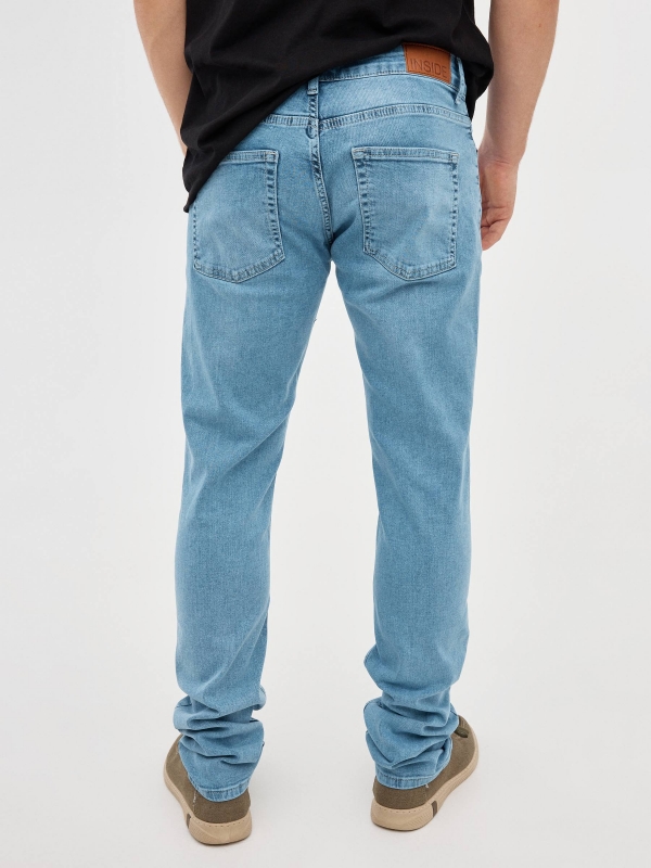 Blue Slim Jeans blue middle back view