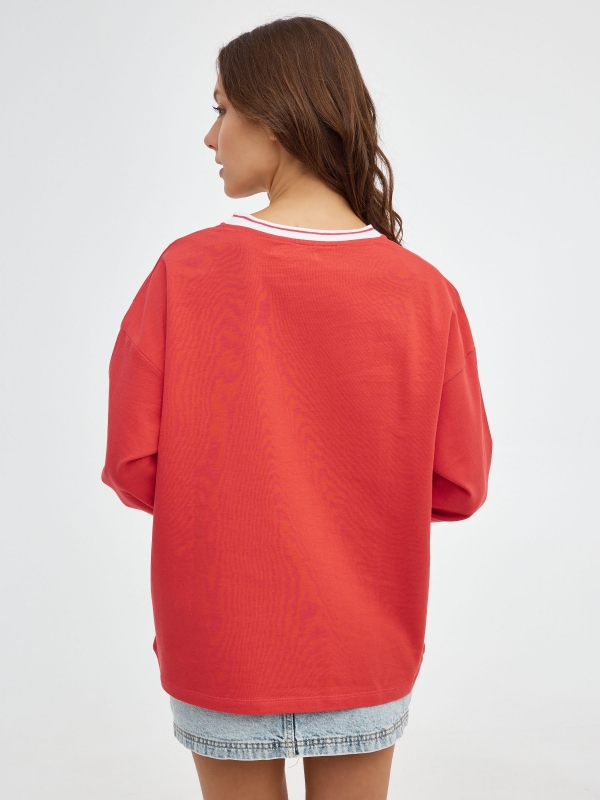 North Dakota Sweatshirt red middle back view