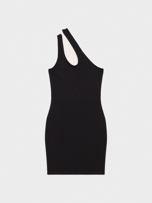  Mini vestido assimétrico preto