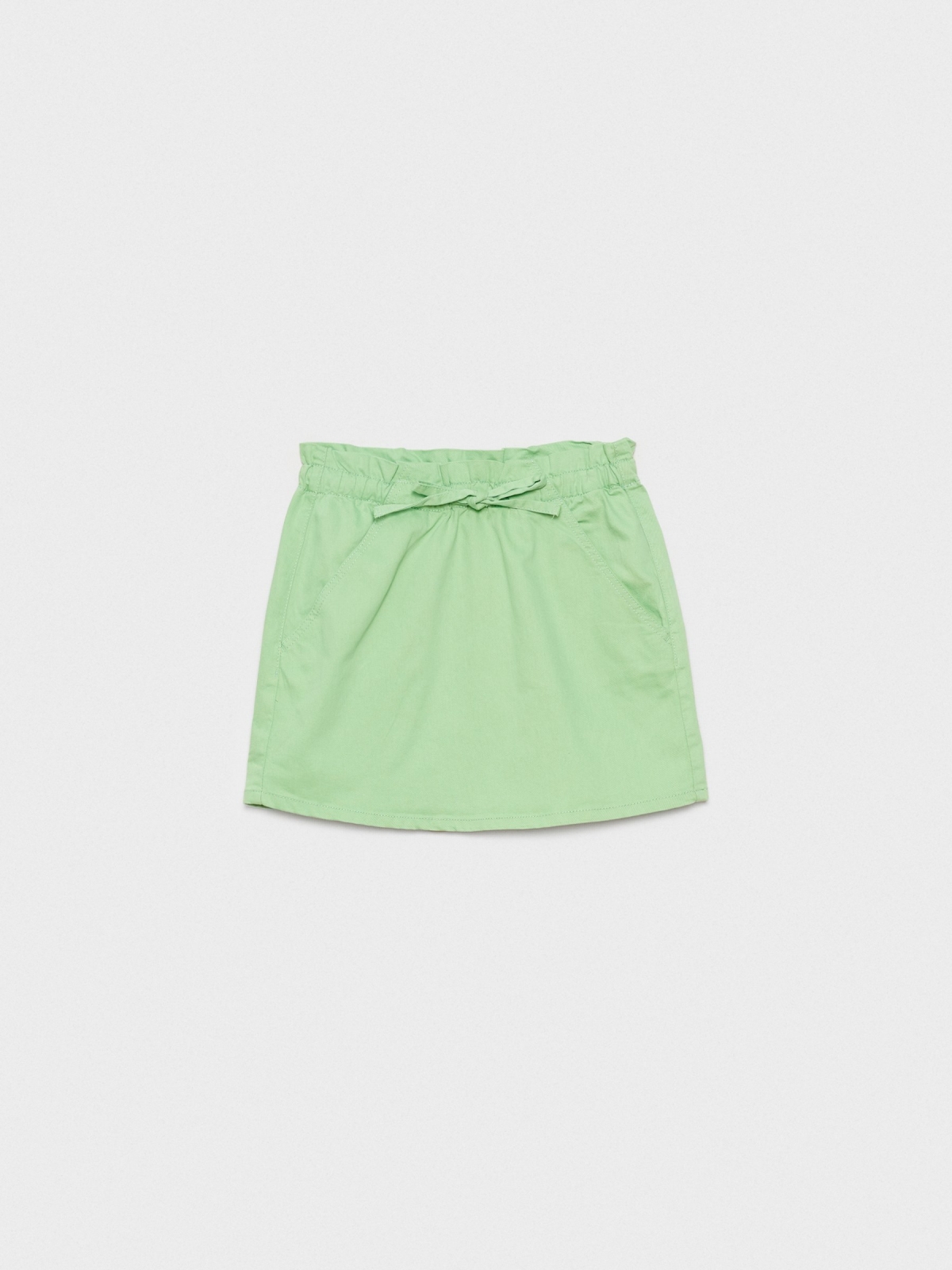  Falda mini paper bag verde claro