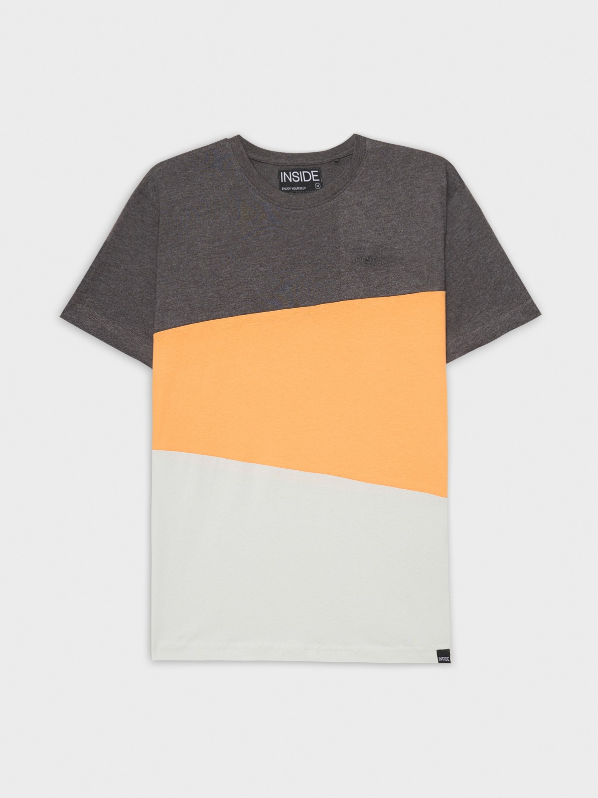  Tricolour block T-shirt dark grey