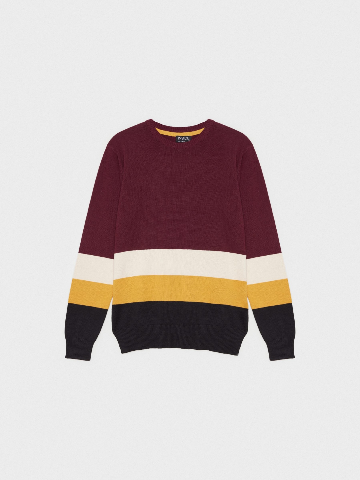  Color block knitted sweater burgundy