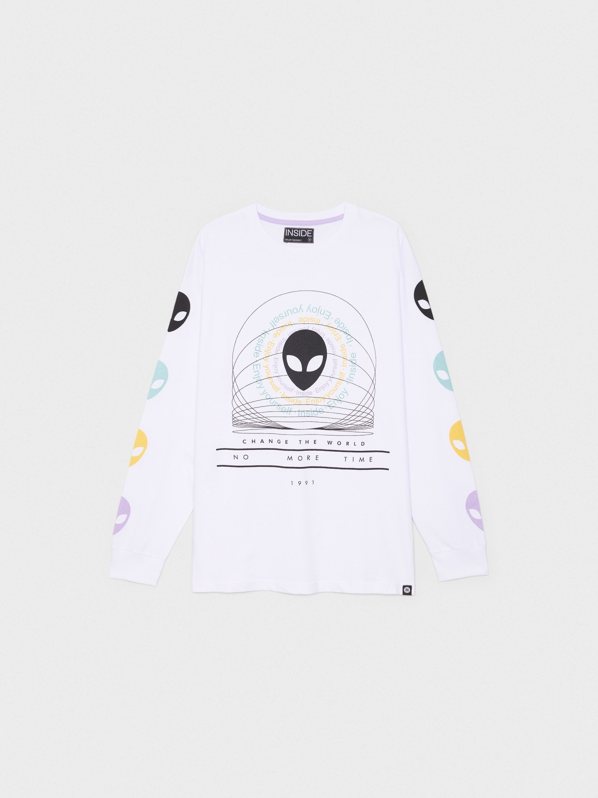  T-shirt com print Aliens branco