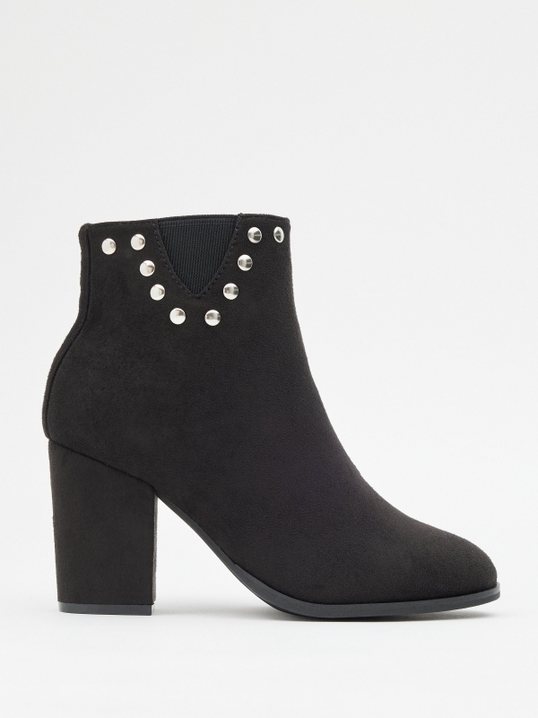 Ankle boots with studs and elastics black