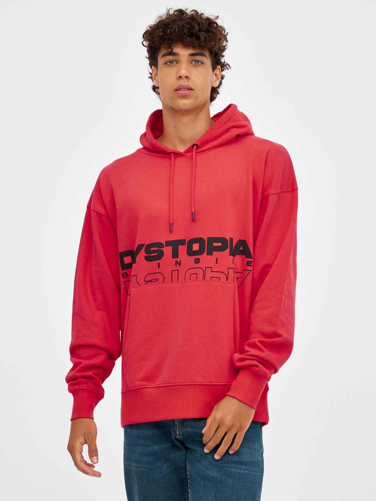 Dystopia Sweatshirt red middle front view