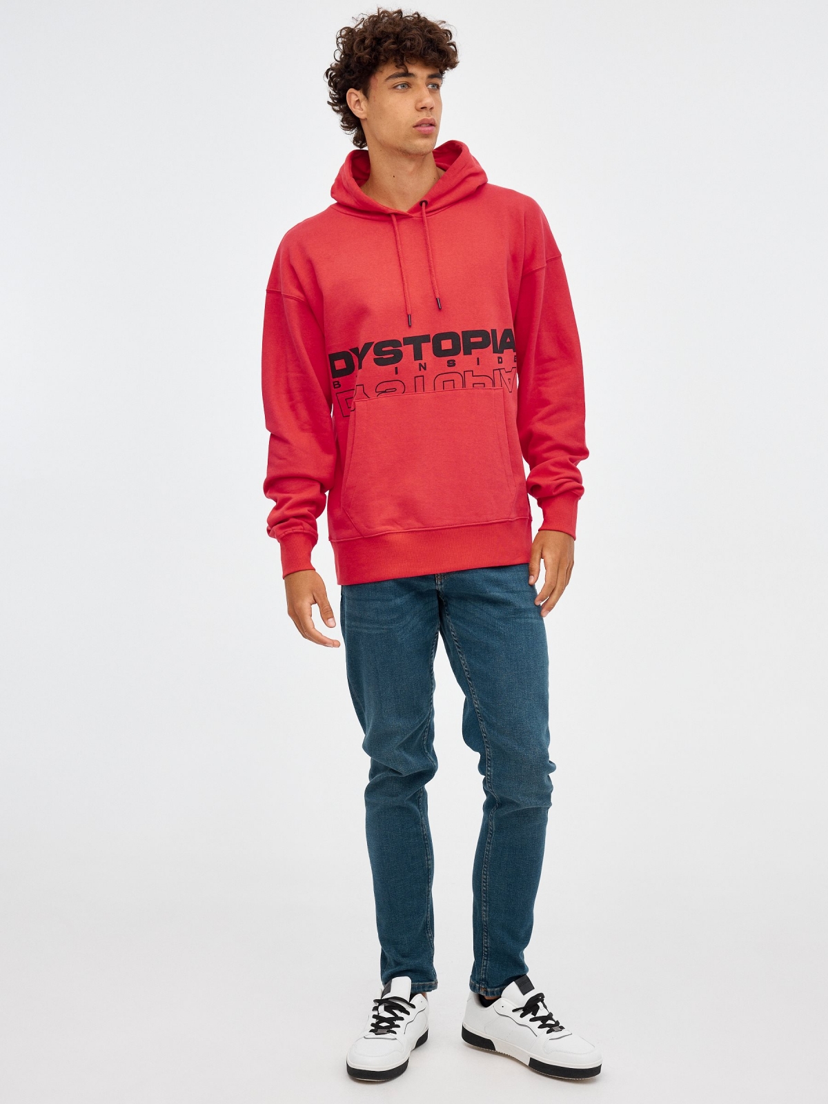 Sudadera Dystopia rojo vista general frontal