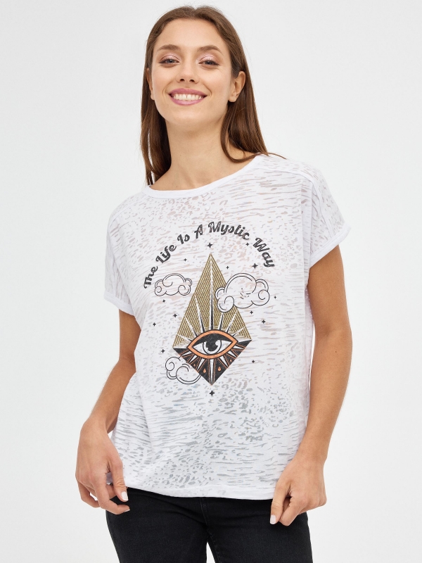 Mystic Way T-shirt white middle front view