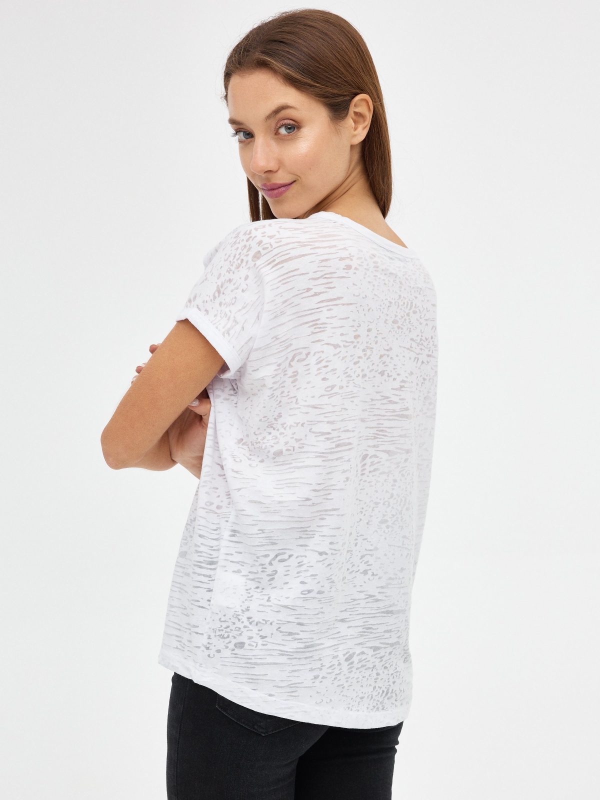 T-shirt Mystic Way branco vista meia traseira