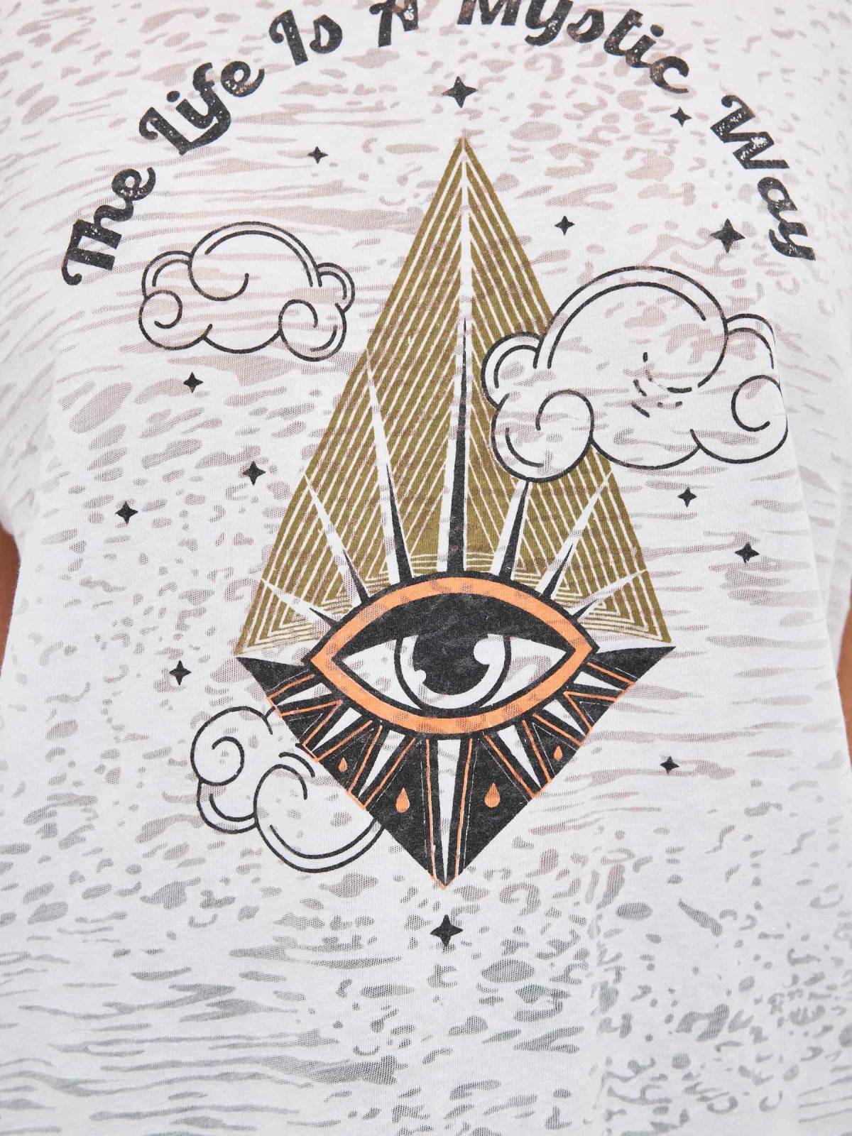 T-shirt Mystic Way branco vista detalhe