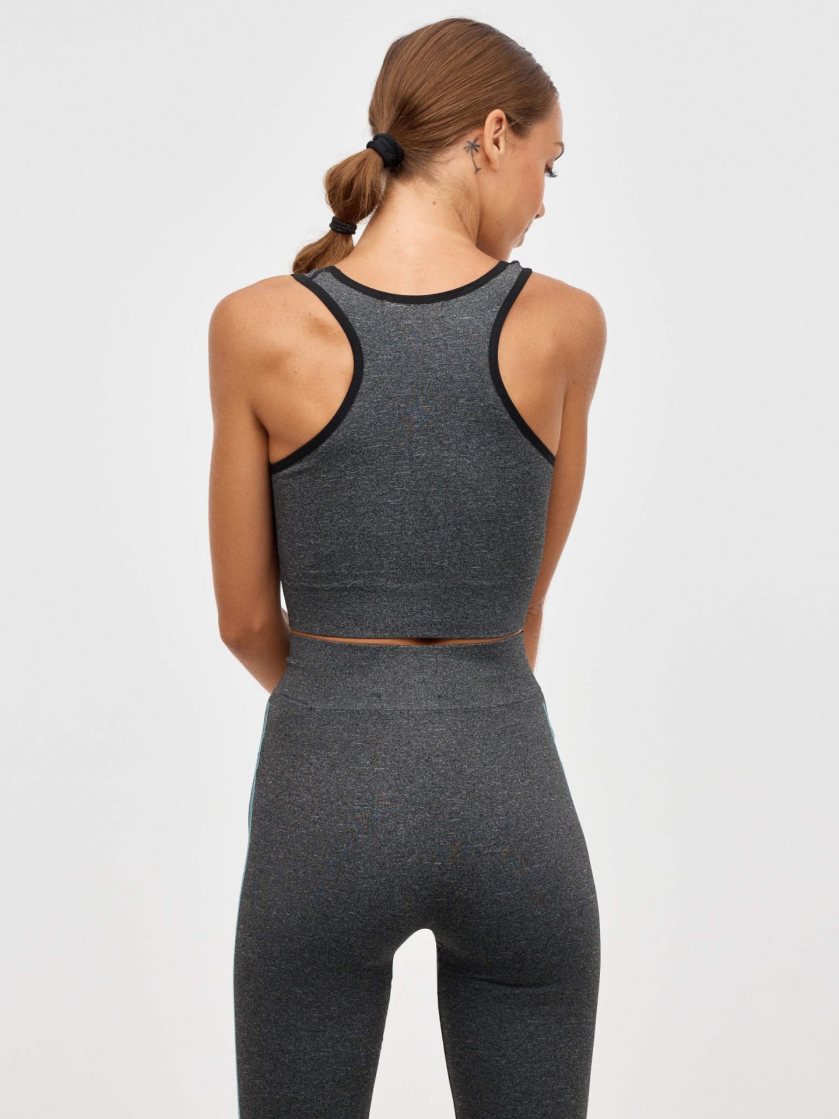 Seamless top dark grey middle back view