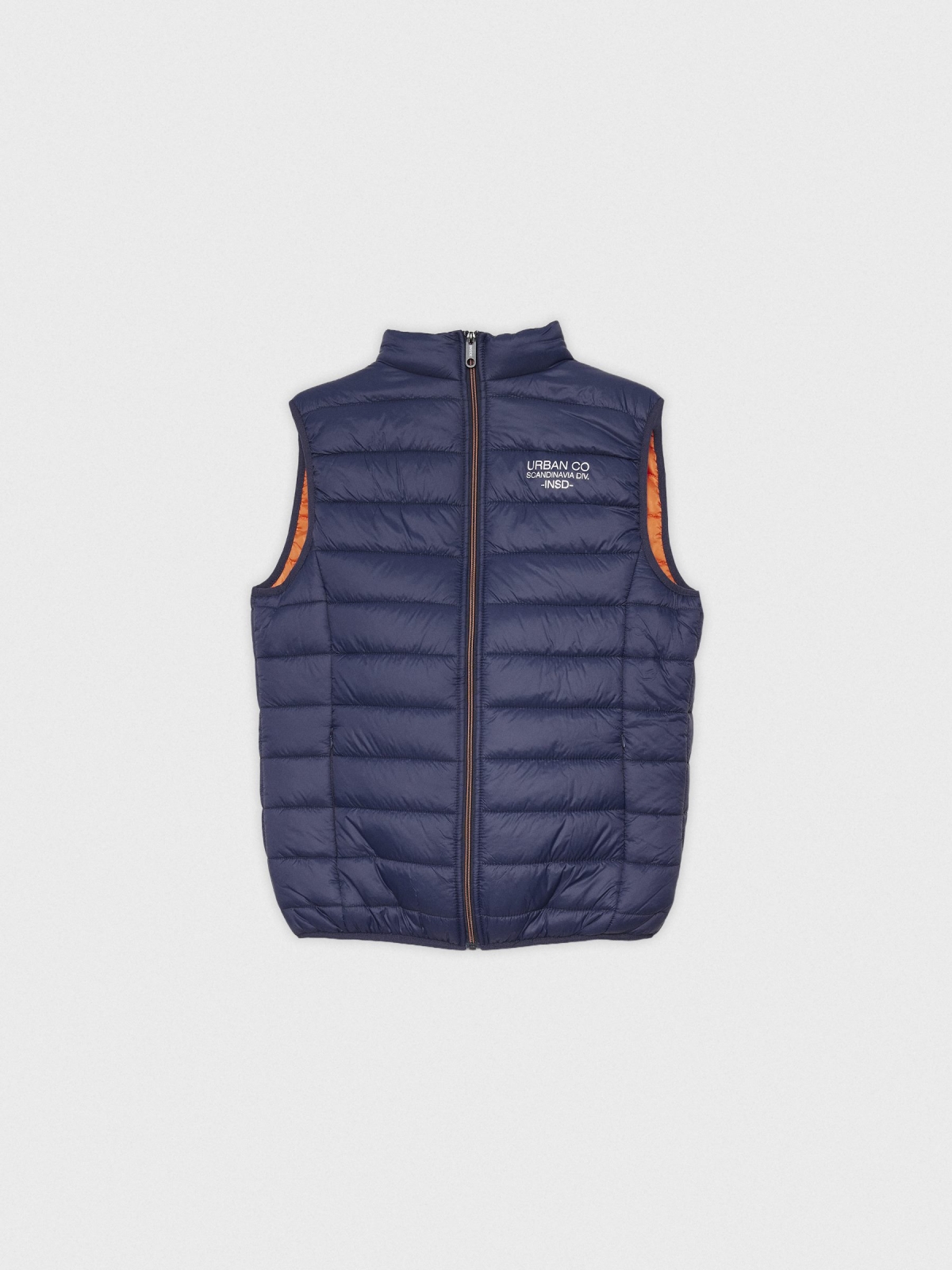  Quilted vest with graphic blue