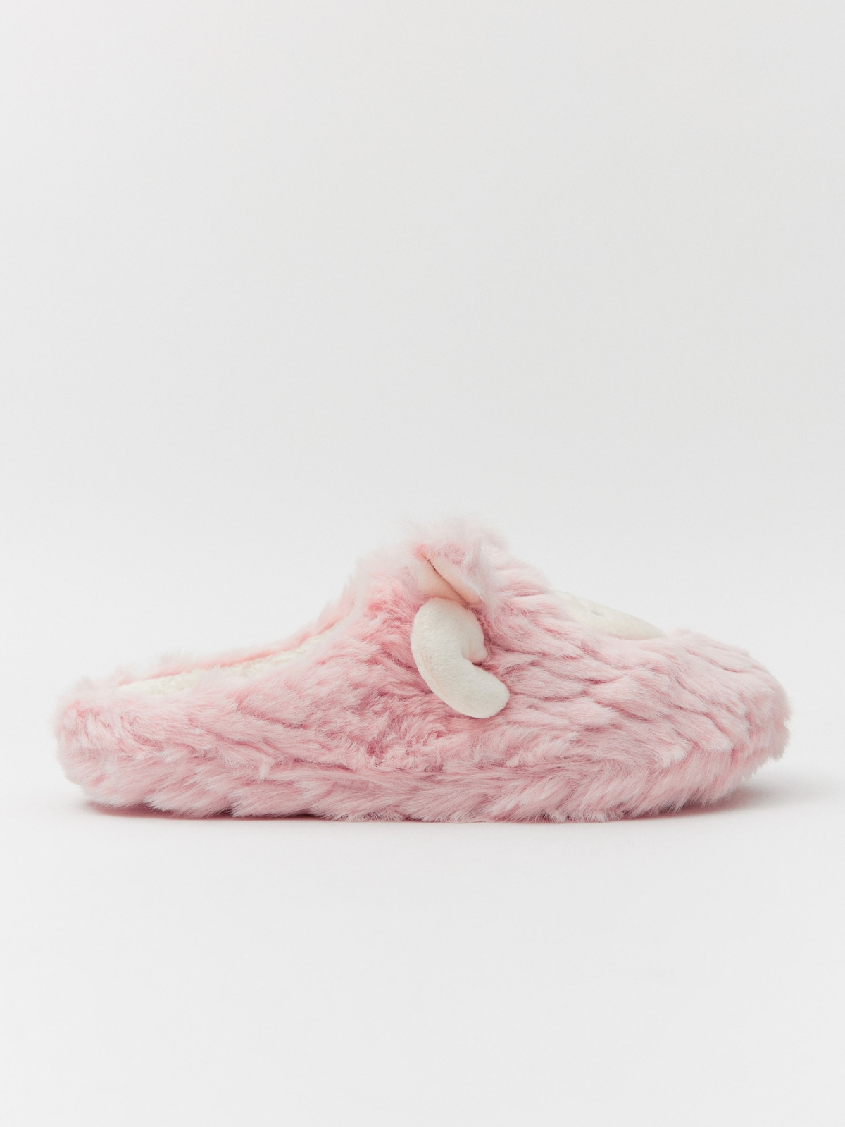 Rabbit house slippers light pink front view