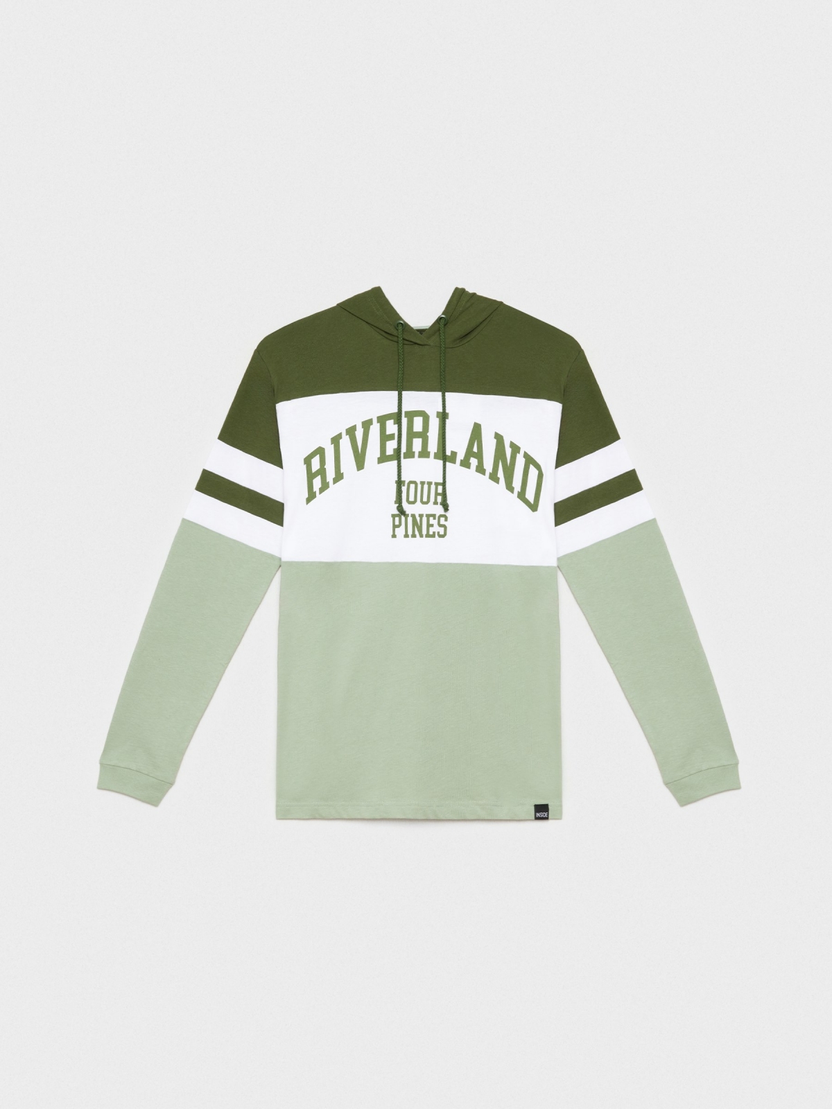  Camiseta con capucha Riverland verde grisáceo