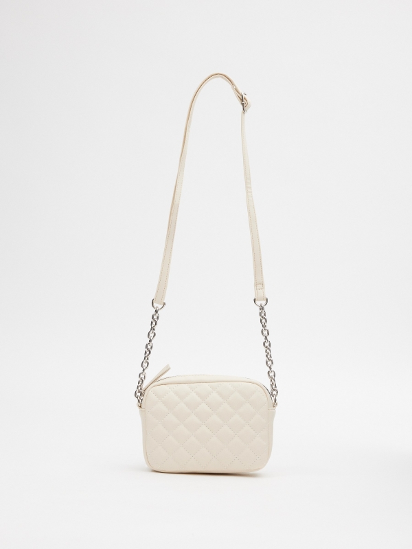 White quilted crossbody bag off white