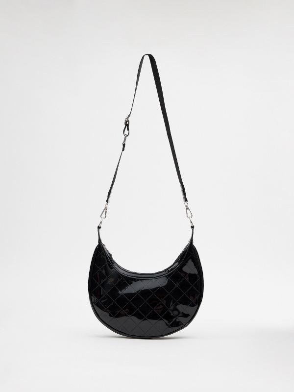 Black patent leather handbag black