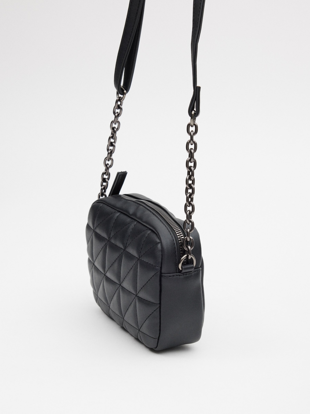 Black quilted crossbody bag black detail view