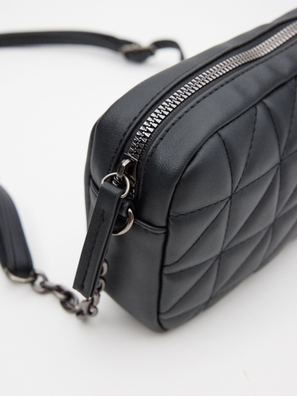 Black quilted crossbody bag black detail view