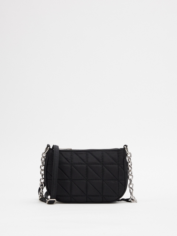 Quilted crossbody bag black 45º side view