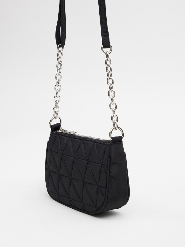 Quilted crossbody bag black detail view
